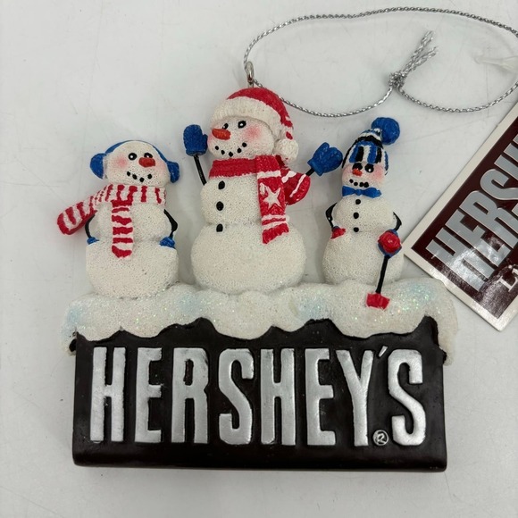 Hershey's Kurt Adler 2009 Ornament Snowmen Hat Scarf Christmas Holiday With Tag - Picture 2 of 7